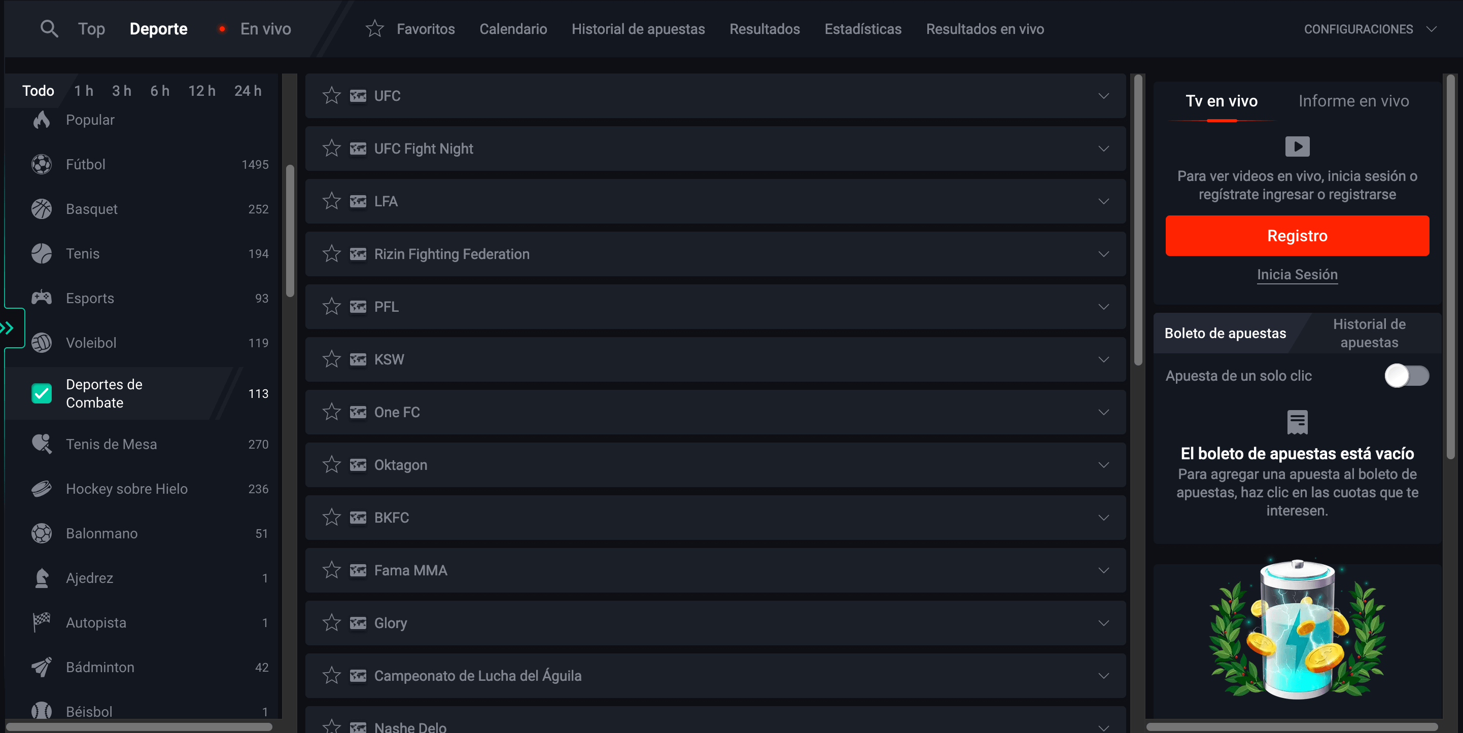 apuestas mma